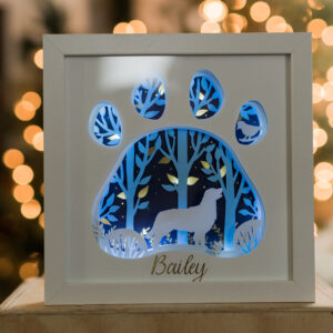 Custom, personalized, dog shadow boxes