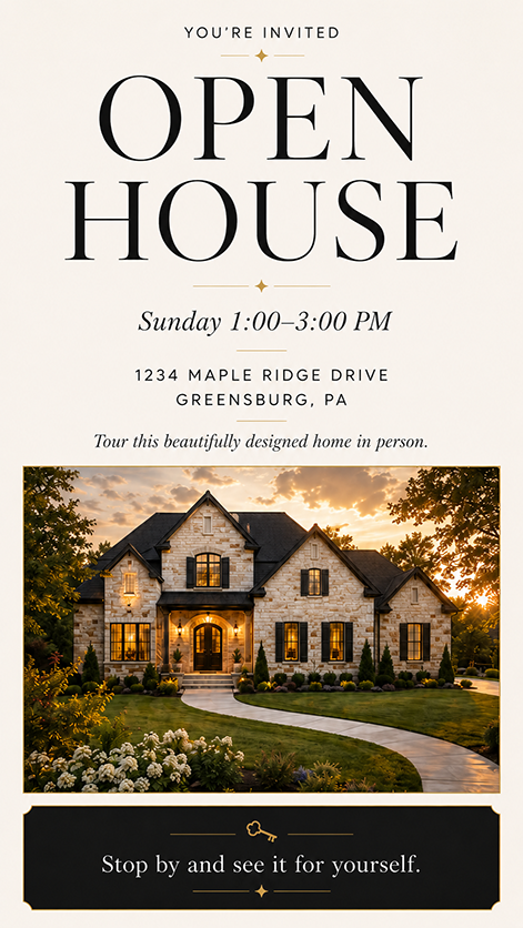 Open House Story Graphic Sample by Michelle Lazur Media